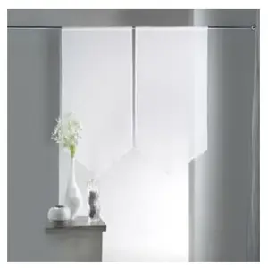 Home Maison Paire de petits voilages Etamine bas en pointe (60x130cm - Ivoire) pas cher