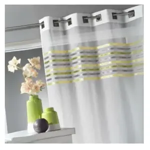 HomeMaison Voilage étamine parement tissé dans le haut (140x260 cm - Vert clair) pas cher