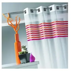 HomeMaison Voilage étamine parement tissé dans le haut (140x260 cm - Cuivre) pas cher