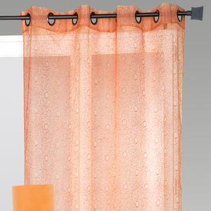 Home Maison Voilage organza gribouillis et bulles brodée (140x240 cm - Terracotta) pas cher