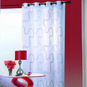 HomeMaison.com Voilage tissé et brodé en zig zag (140x240 cm - Noir) pas cher