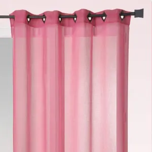 Home Maison Voilage en Etamine Légère Unie (240x260 cm - Rose Blush) pas cher