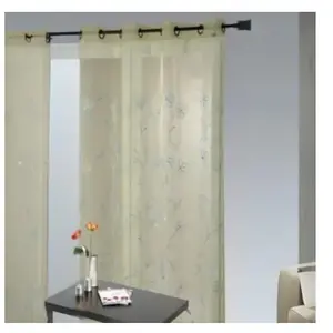 Home Maison Voilage Organza Brodé fil satiné (140x240 cm - Vert clair) pas cher