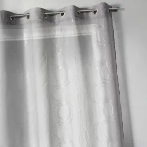 HomeMaison Voilage en Etamine aux Imprimés Argentés (140x240 cm - Gris clair) pas cher