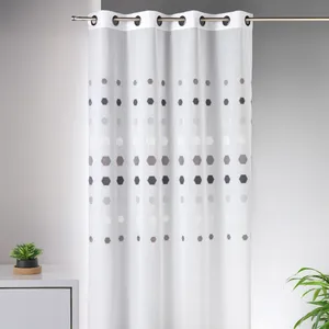Home Maison HM69806871 Rideau Fantaisie Parement Géométrique Polyester Gris 140 x 240 cm pas cher