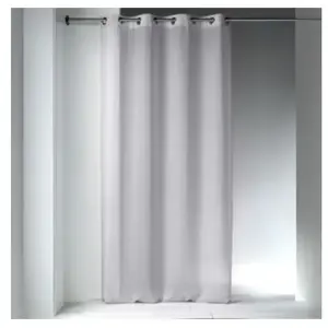 HomeMaison Voilage en Etamine à Imprimés "Tomettes" (130x240cm - Gris clair) pas cher