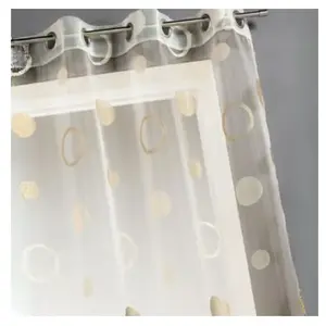 HOME MAISON Voilage organza jacquard aux motifs cercles Bei... pas cher