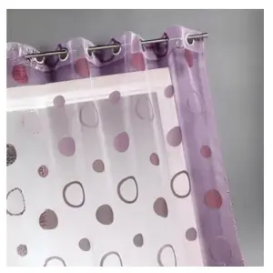 HOME MAISON Voilage organza jacquard aux motifs cercles (140x240 cm - Violet parme) pas cher