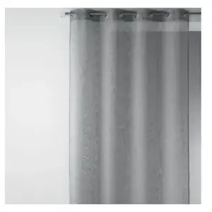 Home Maison Voilage en étamine unie et fils lurex (140x240 cm - Gris clair) pas cher