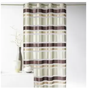 Home Maison Voilage en Organza rayures horizontales (140x240 cm - Beige) pas cher