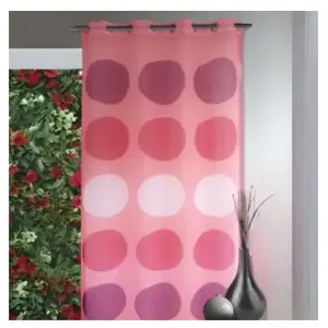 Home Maison Voilage étamine avec des "Gros Pois" (135x240 cm - Orange corail) pas cher