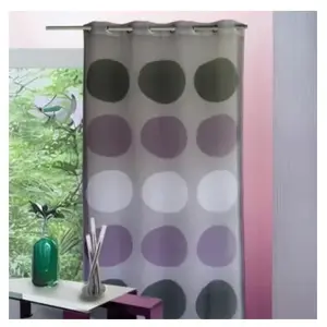 Home Maison Voilage étamine avec des "Gros Pois" (135x240 cm - Gris anthracite) pas cher