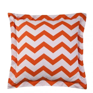 3S. x Collection (Nos Imprimés) Taie d'oreiller coton CHEVRON - Orange/Blanc pas cher