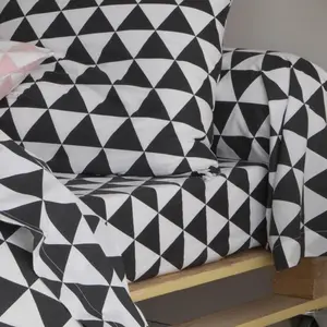 3S. x Collection (Nos Imprimés) Drap-housse coton LORENZ - Noir/Blanc pas cher