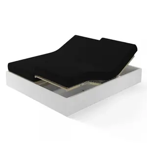 Drap-housse sommier articulé coton TERTIO® - Noir pas cher