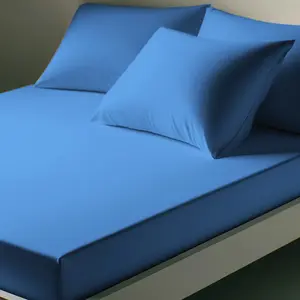 Drap-housse coton TERTIO® - Bleu Azur pas cher