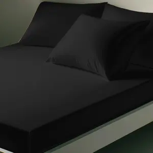 Drap-housse polycoton TERTIO® - Noir pas cher