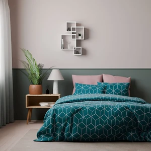 3S. x Collection (Nos Imprimés) Parure de lit coton JEHAUT - Vert Émeraude pas cher