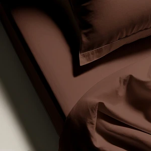 Drap plat coton TERTIO® - Chocolat pas cher