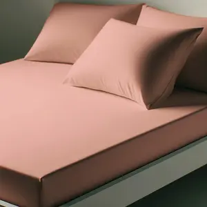 Drap housse coton TERTIO® - Rose blush pas cher
