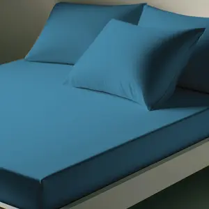 Drap-housse coton TERTIO® - Bleu Canard pas cher