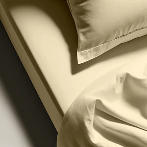 Drap plat polycoton TERTIO® - Beige Ficelle pas cher