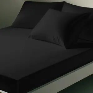 Drap-housse coton TERTIO® - Noir pas cher