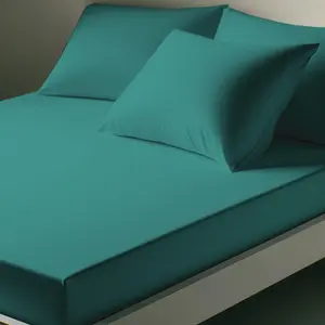 Drap housse coton TERTIO® - Vert émeraude pas cher