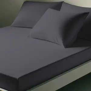 Drap-housse polycoton TERTIO® - Anthracite pas cher