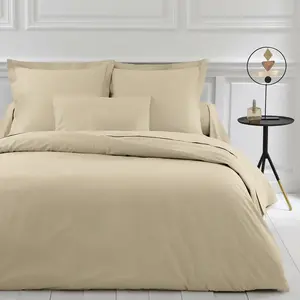 Housse de couette polycoton TERTIO® - Beige Ficelle pas cher