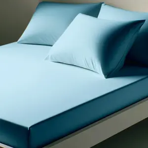 Drap-housse polycoton TERTIO® - Bleu Lagon pas cher
