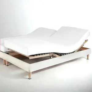 Drap-housse uni spécial sommier articulé pur coton Tertio® - Blanc pas cher