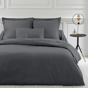 Housse de couette polycoton TERTIO® - Anthracite pas cher
