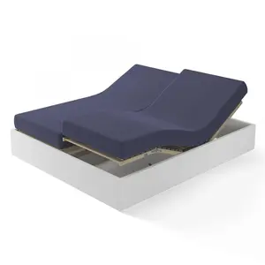 3S. x Tertio (Nos Unis) Drap-housse sommier articulé coton TERTIO® Bleu Indigo pas cher