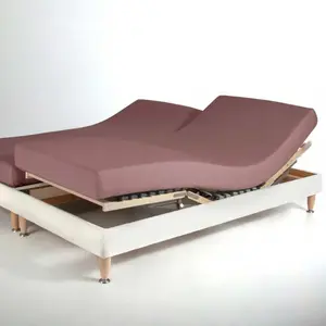 Drap-housse sommier articulé coton TERTIO® - Chocolat pas cher