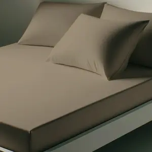 Drap housse coton TERTIO® - Taupe pas cher