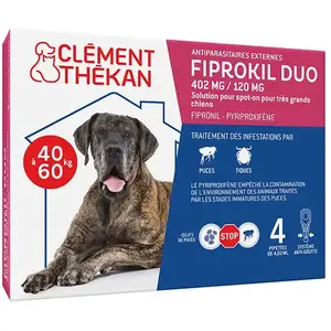 Comparateur de prix : CLEMENT THEKAN Clément thékan fiprokil duo spot-on très grands chiens 40 à 60kg