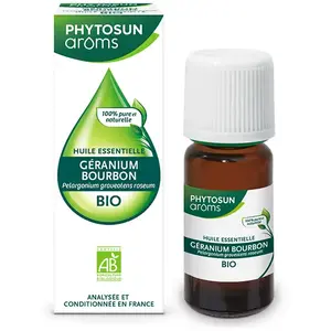 Comparateur de prix : PHYTOSUN AROMS Huile essentielle de Géranium Bourbon Bio flacon 10 ml