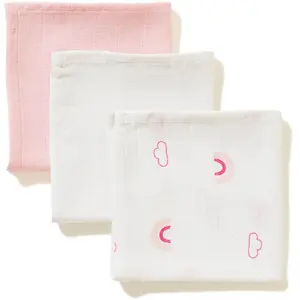 Lot 3 Langes Coton Rose Pearling pas cher