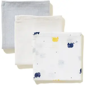 Lot 3 Langes Coton Bleu Morning pas cher