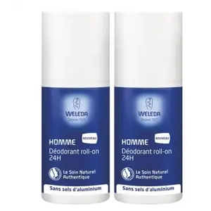 Comparateur de prix : Weleda Homme Déodorant 24h Roll-On Bio Lot de 2 x 50ml