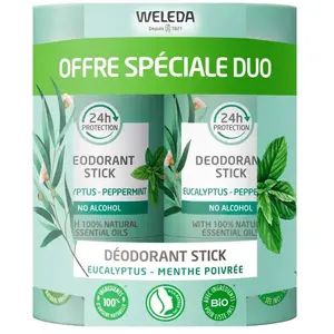 Comparateur de prix : Weleda Déodorant stick Eucalyptus Peppermint Lot de 2 x 50 g