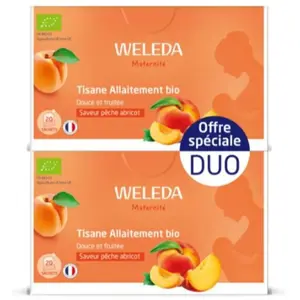 Comparateur de prix : Weleda Duo Tisane Allaitement bio Pêche Abricot lot de 2x 20 sachets