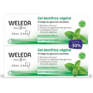 Weleda Soin Bucco-Dentaire Gel Dentifrice Végétal Lot de 2 x 75ml pas cher