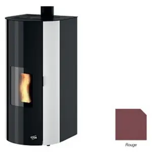 Poêle à Granulés Godin Lurus 2 493104 Peint Rouge 6 Kw pas cher
