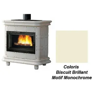 Poêle à Bois Godin Marcance 2 630162 Biscuit Brillant Monochrome