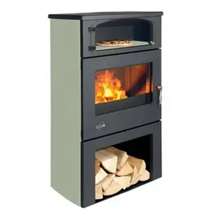 Poêle à Bois Godin Grand Chinon 2 363117 Chrome Vert Atoll pas cher