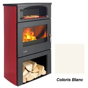 Poêle à Bois Godin Grand Chinon 2 363117 Chrome Blanc pas cher