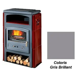 Poêle à Bois Godin Eco 2 363114 Ceramique Gris Brillant pas cher