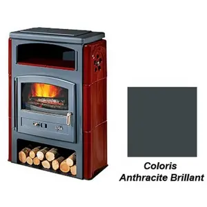 Poêle à Bois Godin Eco 2 363114 Ceramique Anthracite Brillant pas cher